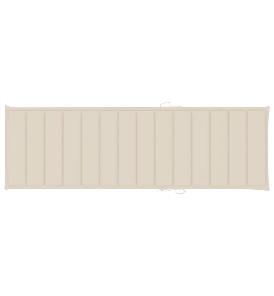 Chaise longue da giardino con cuscino Legno d'acacia solido