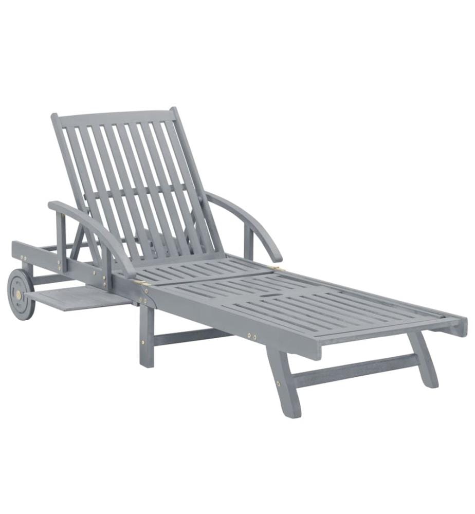 Chaise longue da giardino con cuscino Legno d'acacia solido
