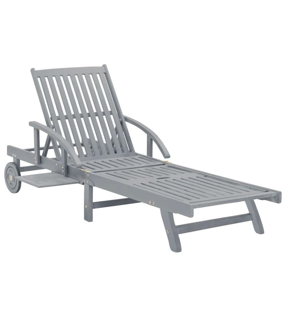 Chaise longue da giardino con cuscino Legno d'acacia solido