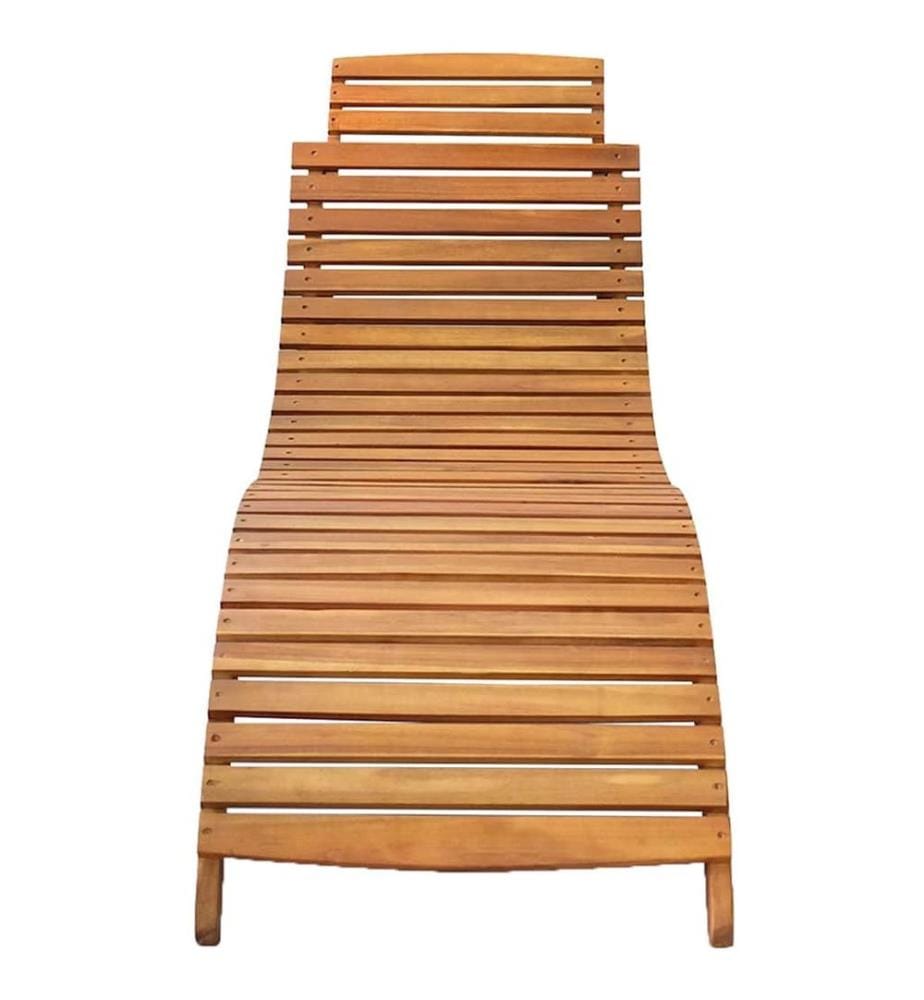 Sdraio da giardino con cuscino in legno di acacia solido