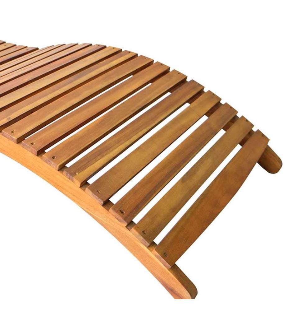 Sdraio da giardino con cuscino in legno di acacia solido
