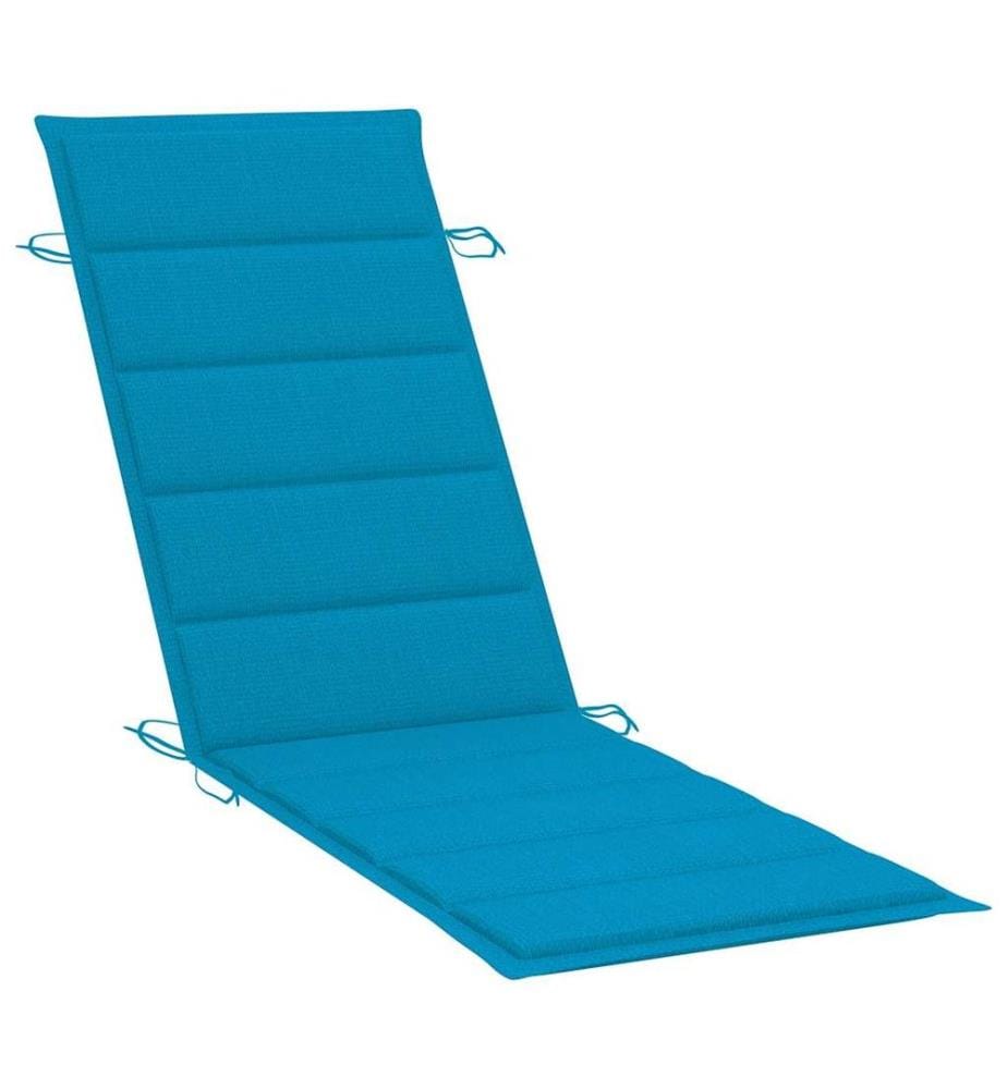 Chaise longue da giardino con tavolo e cuscino Legno d'acacia