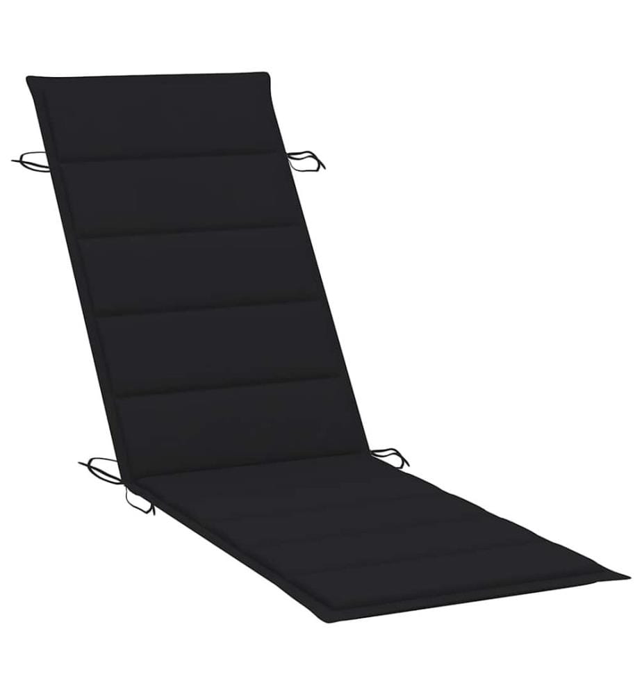 Chaise longue da giardino con tavolo e cuscino Legno d'acacia