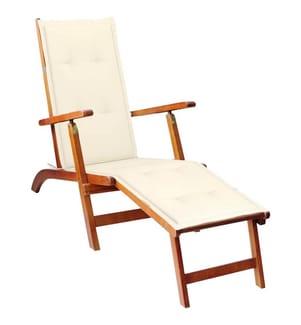 Outdoor Lounge Chair Footrest and Cushion Solid Acacia