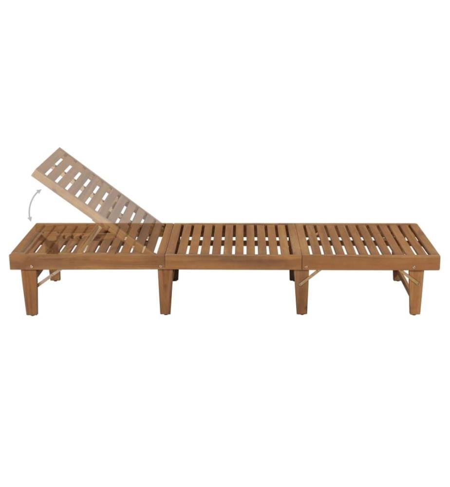 Sdraio pieghevole con cuscino Legno di acacia solido