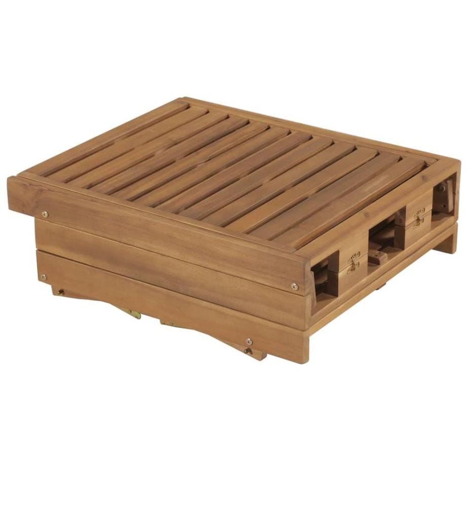 Sdraio pieghevole con cuscino Legno di acacia solido