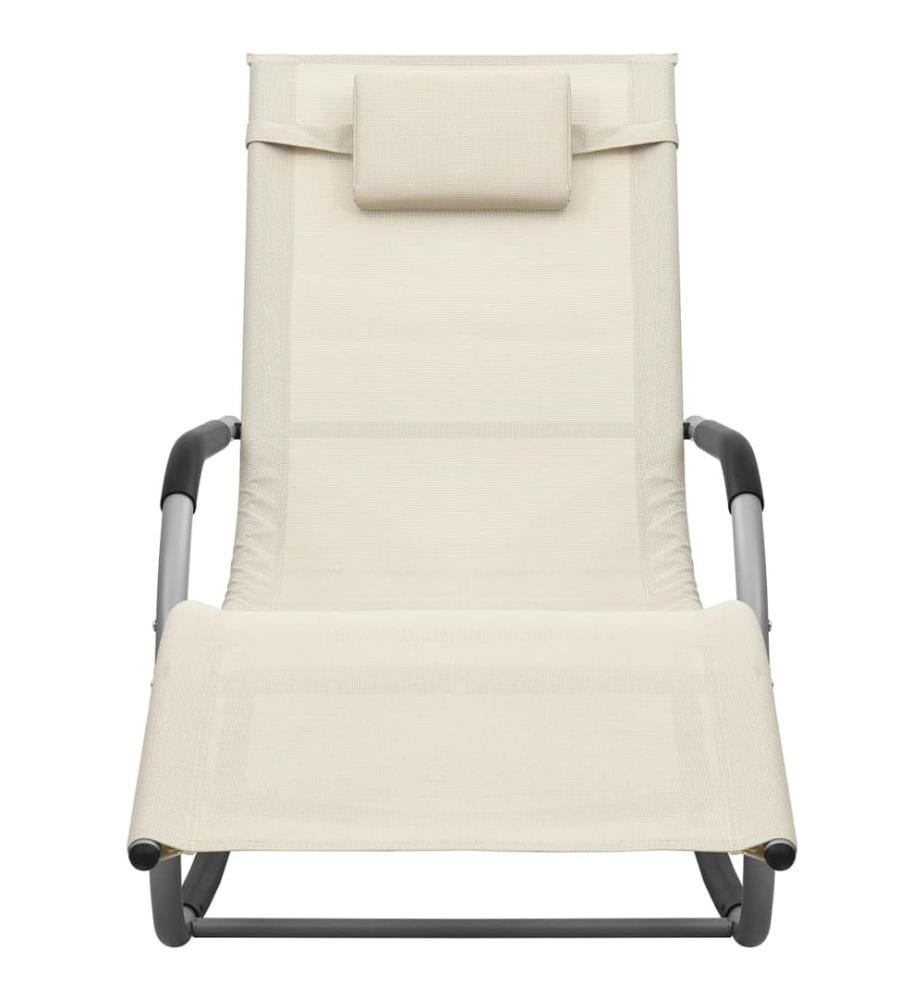 Chaise longue textilene crema e grigio