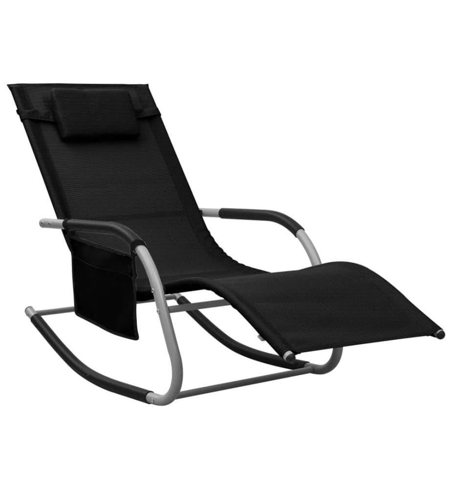Chaise longue textilène black and grey