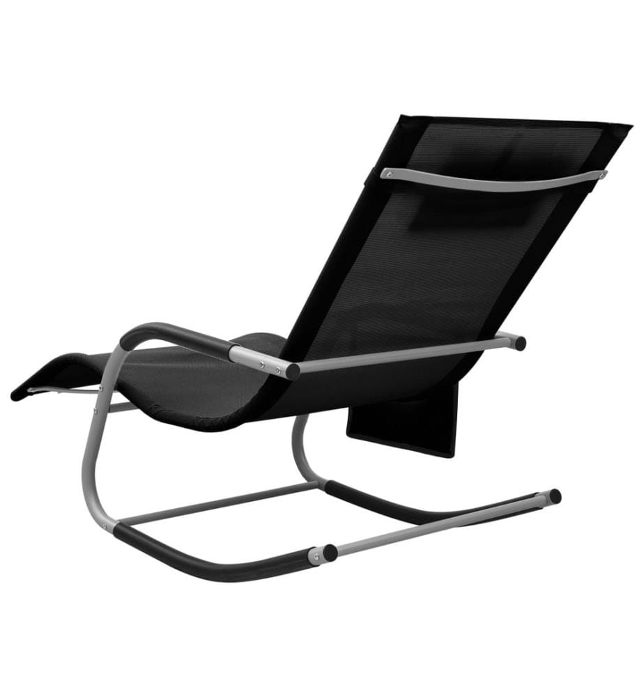 Chaise longue textilène black and grey