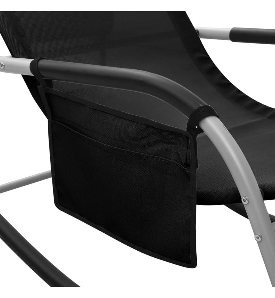 Chaise longue textilène black and grey
