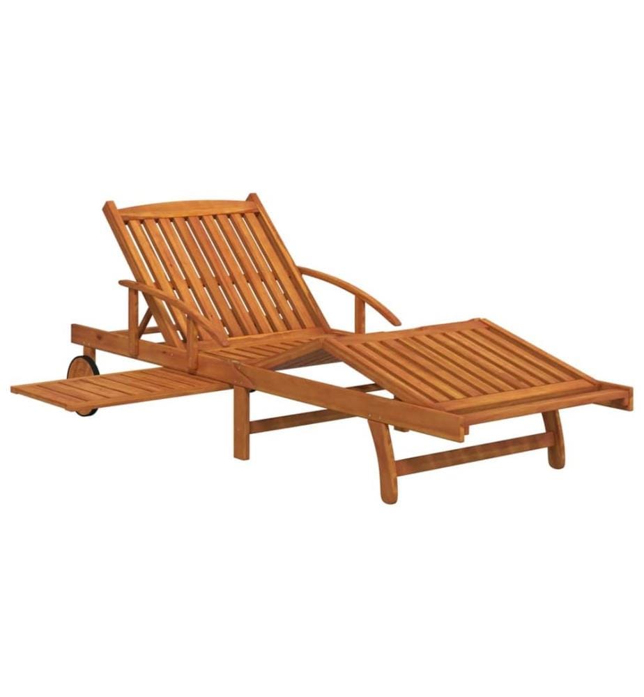 Chaises longues lot de 2 Bois d'acacia solide