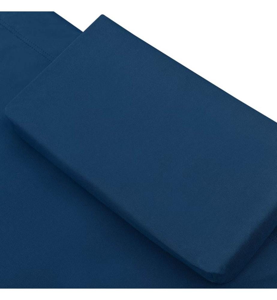 Letto da riposo da esterno con tenda e cuscino blu