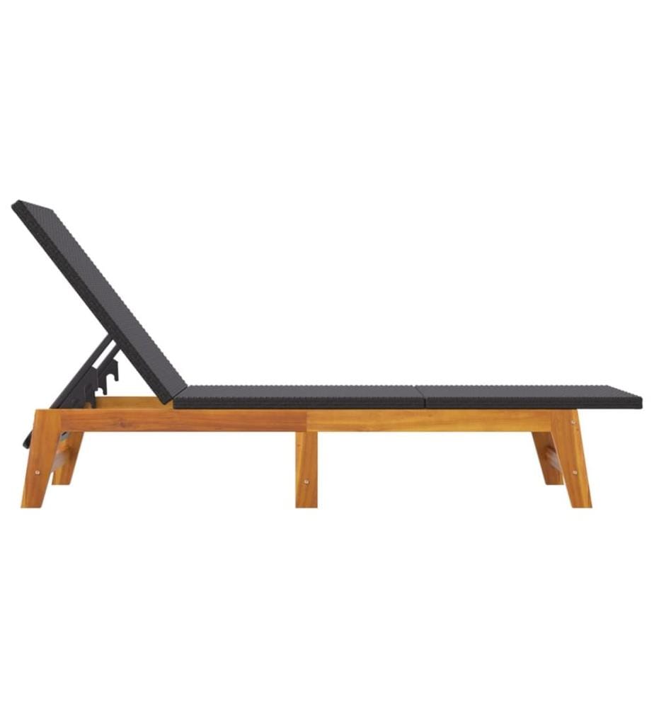 Set da giardino 3 pz resina intrecciata e legno massiccio d'acacia