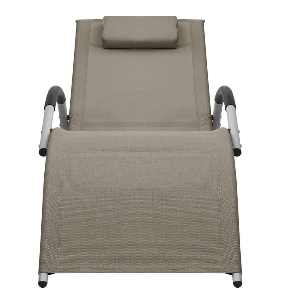 vidaXL Chaise longue textilène taupe et gris