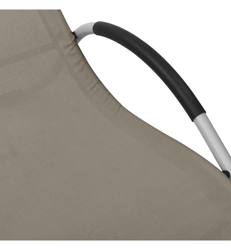 vidaXL Chaise longue textilène taupe et gris