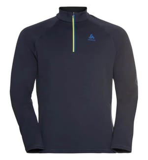 Mid Layer con Mezza Zip Besso a Manica Lunga - Grigio Scuro