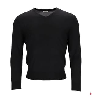 Pull Col en V en Cachemire 100% - Noir