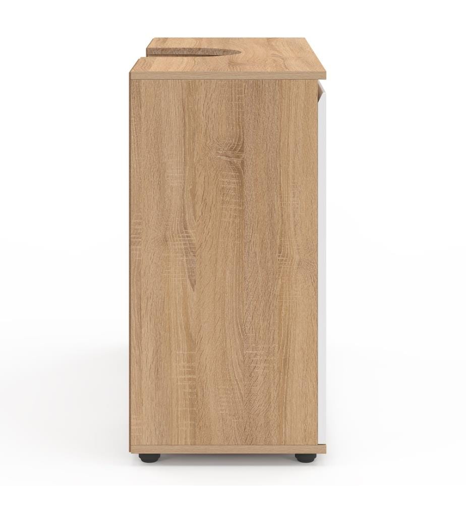 Waschtischunterschrank Tom - Weiss und Braun