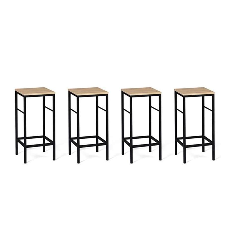 Lot de 4 Tabourets Memphis - Brun et Noir