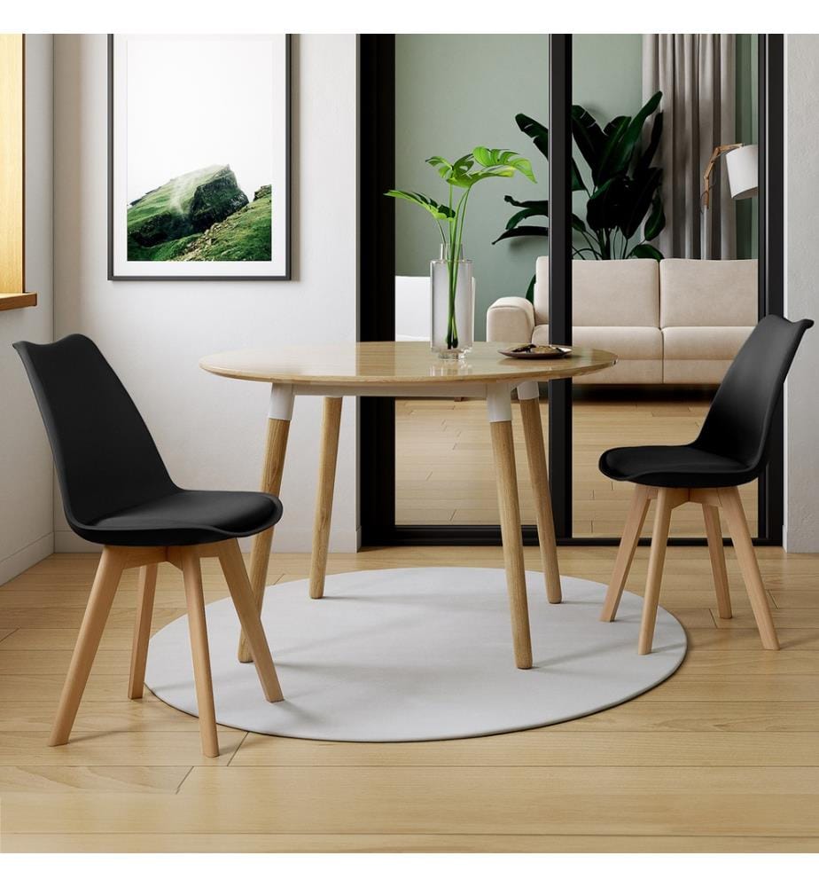 Lot de 2 Chaises Nordia 46 x 51 x 79.5 cm - Noir