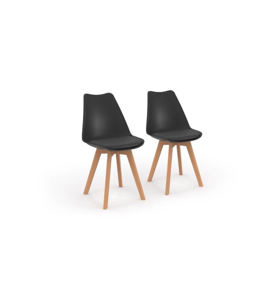 Lot de 2 Chaises Nordia 46 x 51 x 79.5 cm - Noir
