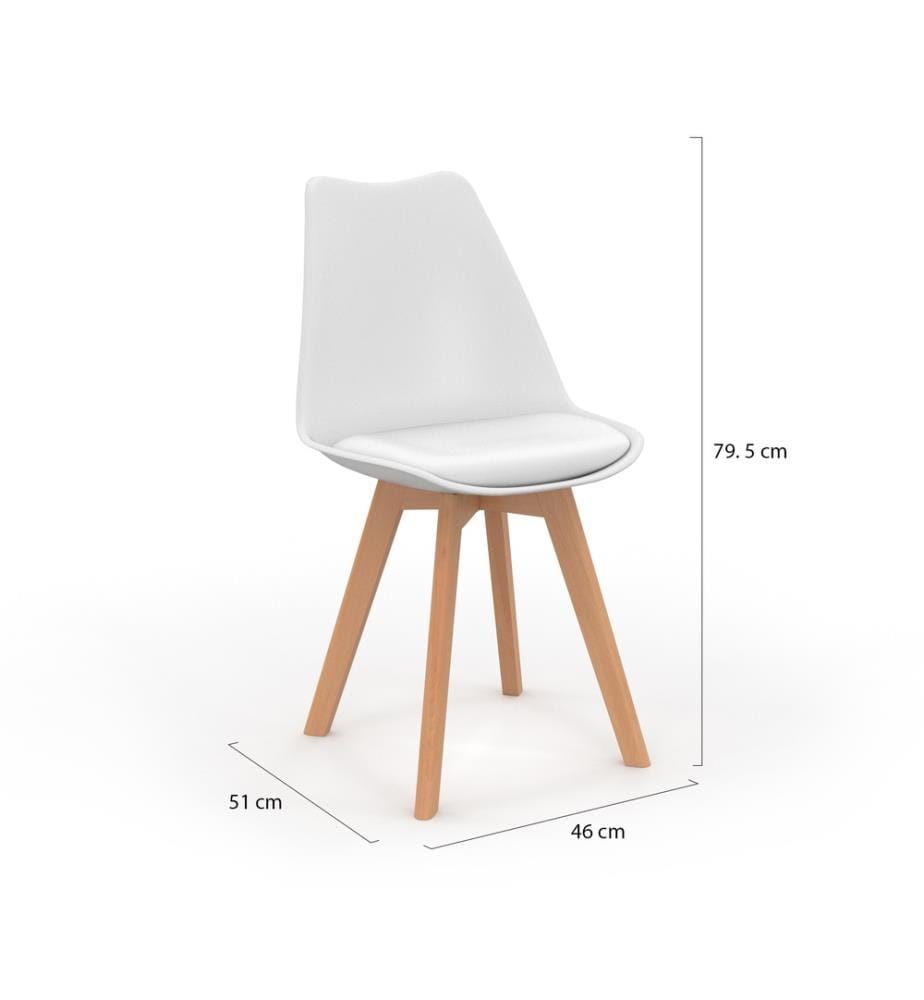 Lot de 4 Chaises Nordia 46 x 51 x 79.5 cm - 4 Coloris