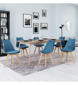 6er-Set Stühle Nordia 46 x 51 x 79.5 cm - Blau