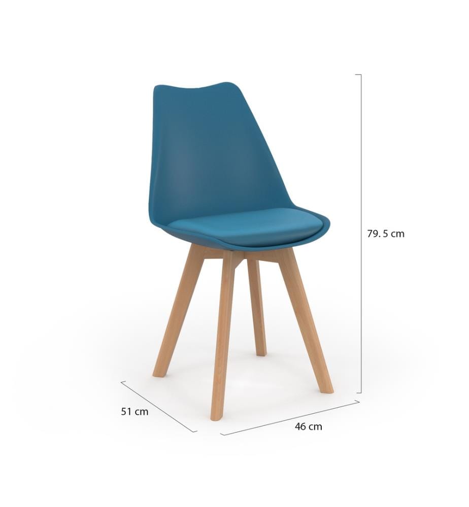 Lot de 6 Chaises Nordia 46 x 51 x 79.5 cm - Bleu