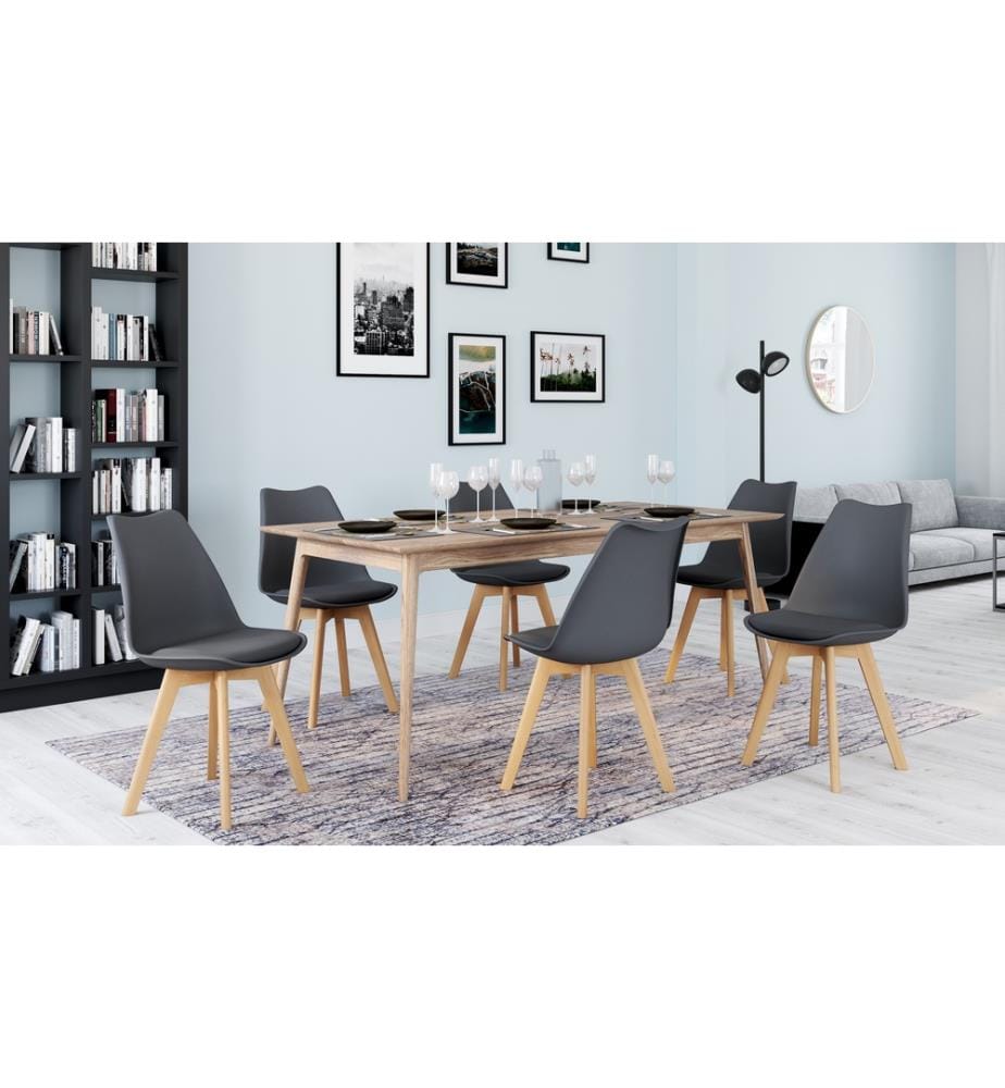 Lot de 6 Chaises Nordia 46 x 51 x 79.5 cm - Gris