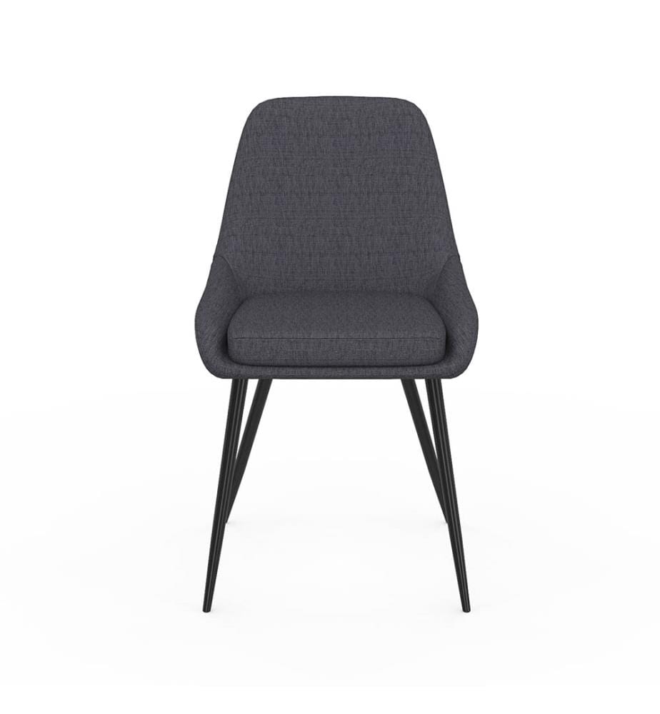 Lot de 2 Chaises Ornella 47.5 x 54 x 79 cm - Gris Foncé & Noir