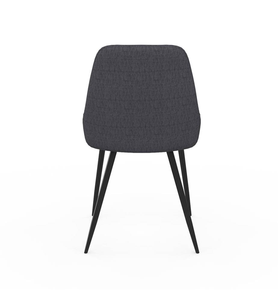 Lot de 2 Chaises Ornella 47.5 x 54 x 79 cm - Gris Foncé & Noir