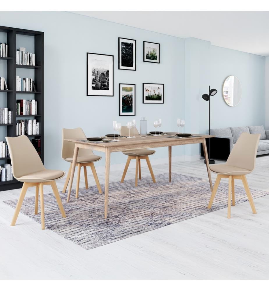 4er-Set Stühle Nordia 46 x 51 x 79.5 cm - Beige