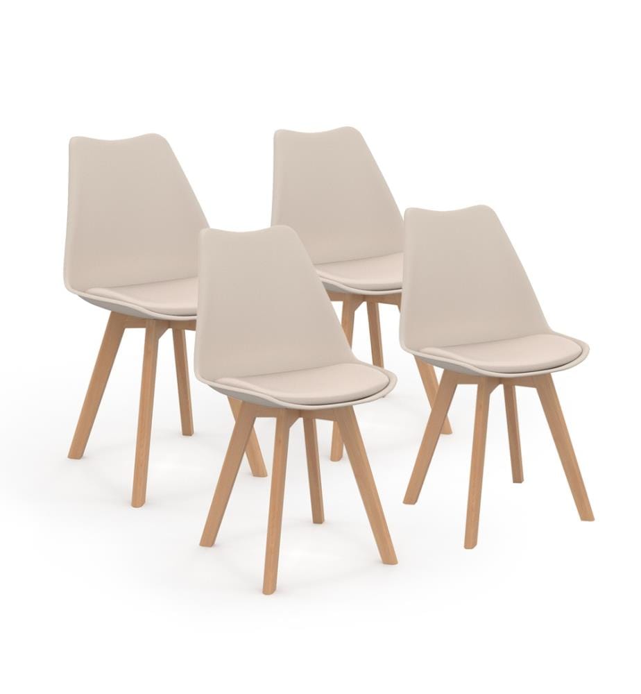 4er-Set Stühle Nordia 46 x 51 x 79.5 cm - Beige