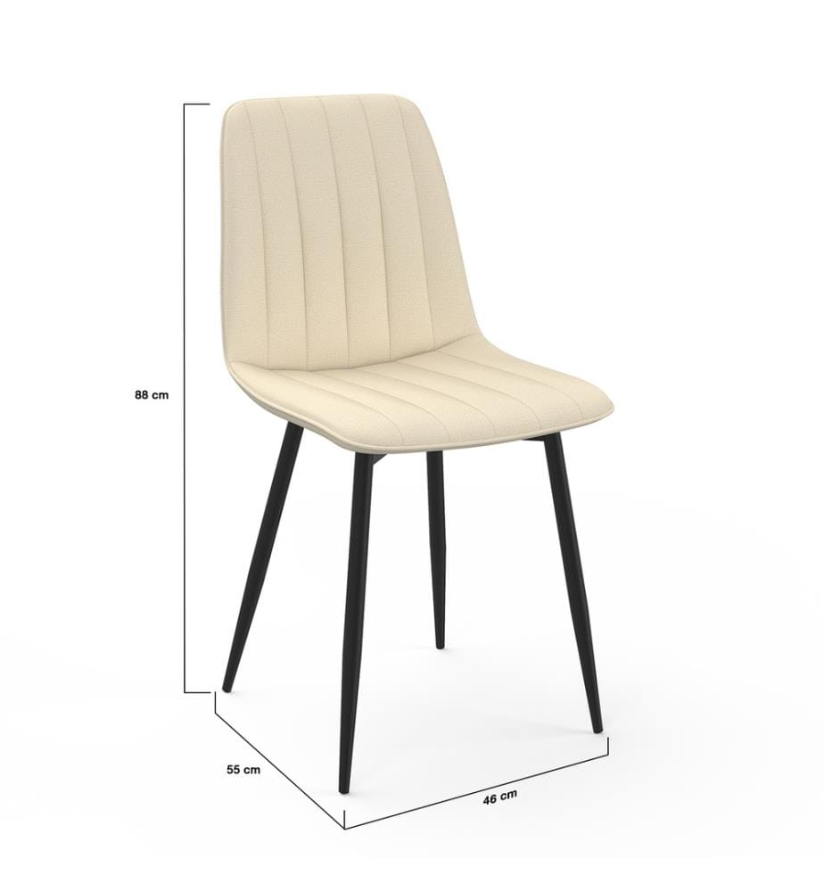 Lot de 6 Chaises Fiona - Beige