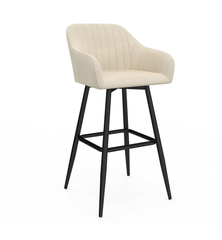 2er-Set Barhocker Ariana mit Armlehnen - Creme und Schwarz