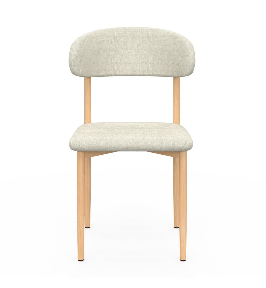 Lot de 6 Chaises Callisto assise beige et pieds bois 