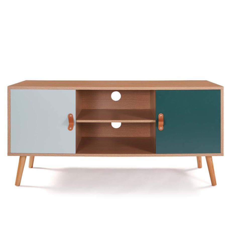 Meuble TV Aria 113 x 39.5 x 53.5 cm - Gris & Vert