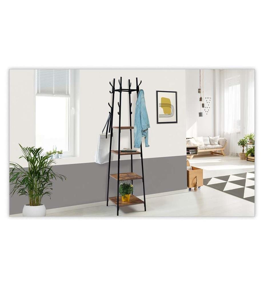 Kleiderständer Elize 40 x 40 x 170 cm - Schwarz & Braun