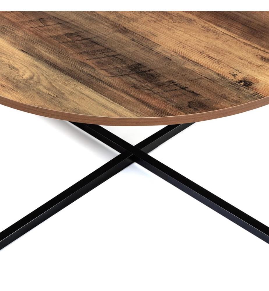 Table Basse Eliza 80 x 40 cm - Noir & Brun Foncé