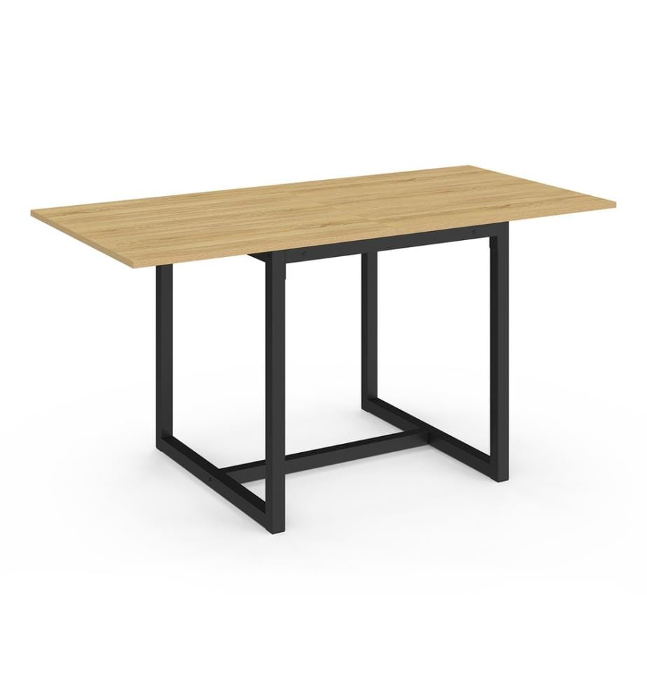 Ausziehbarer Esstisch Memphis 160 x 78 x 78 cm - Braun & Schwarz