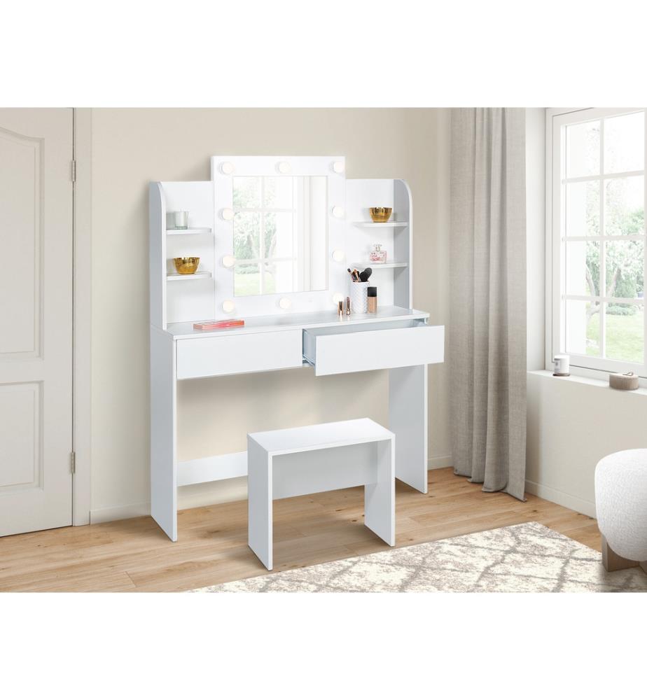 Coiffeuse Zita 108x40x141cm - Blanc