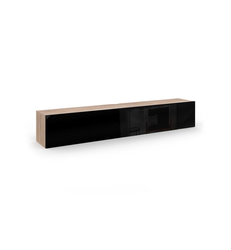 Meuble TV Michigan 180 x 30 x 30 cm - Bois & Noir