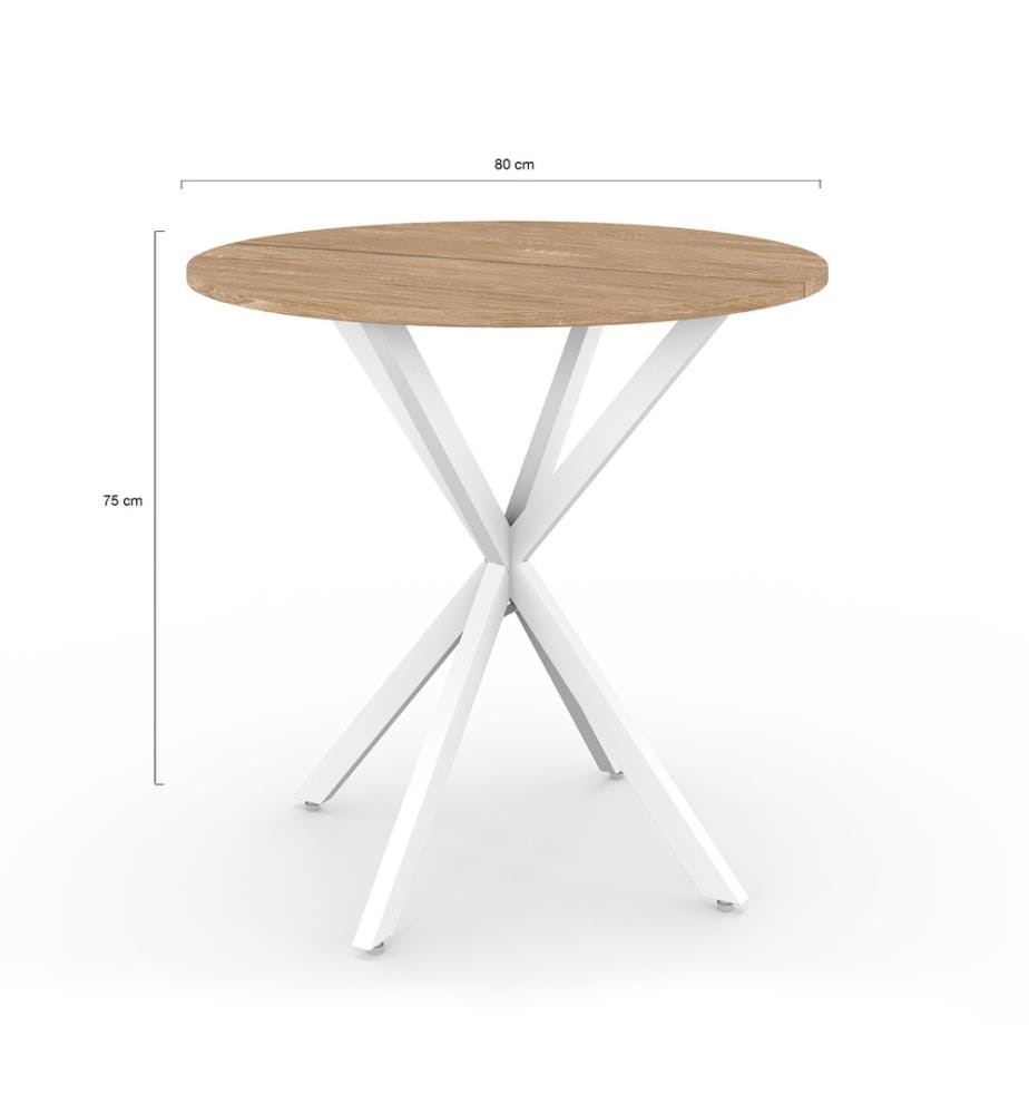 Esstisch Soline 80 x 80 x 75 cm - Weiss