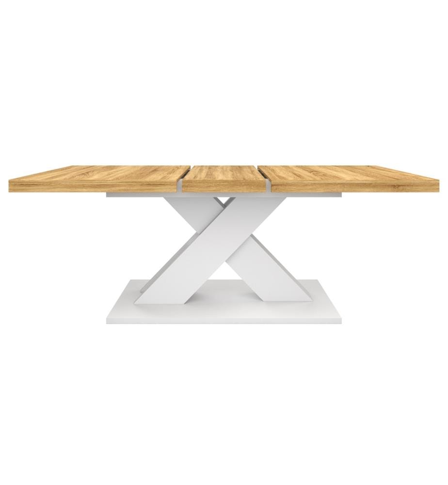 Ausziehbarer Tisch Alexia 160-200 cm - Holz und Weiss