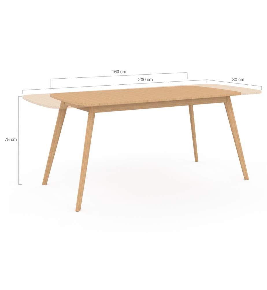 Ausziehbarer Esstisch Venezia 160-200cm - Braun