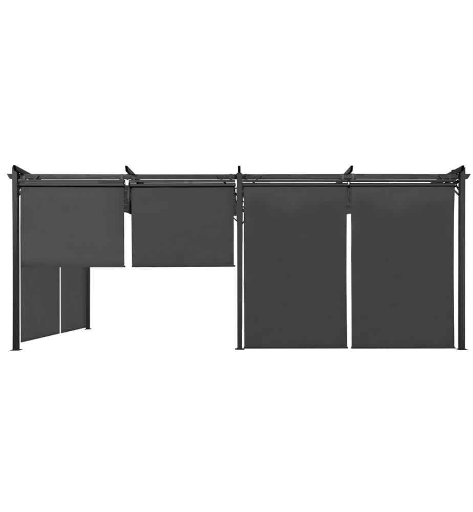 Pergola Marina 3 x 6 m toit rétractable avec 6 stores intégrés - Gris