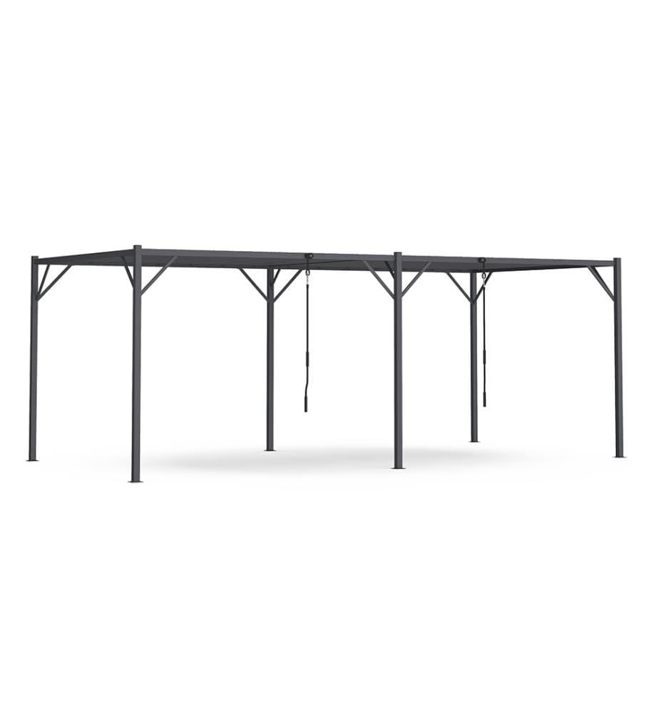 Pergola Venice toit lames orientables 3x6m - Gris