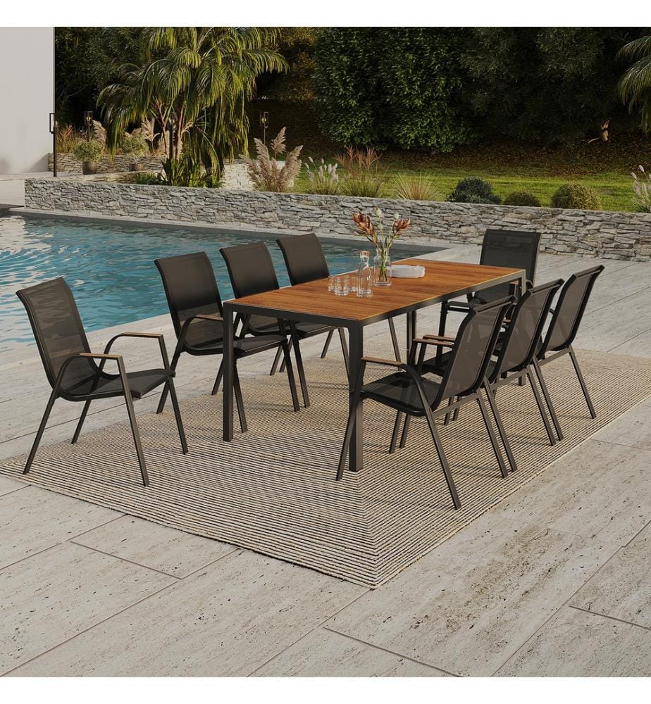 Ensemble Repas Timbia 8 Places - Noir et Brun