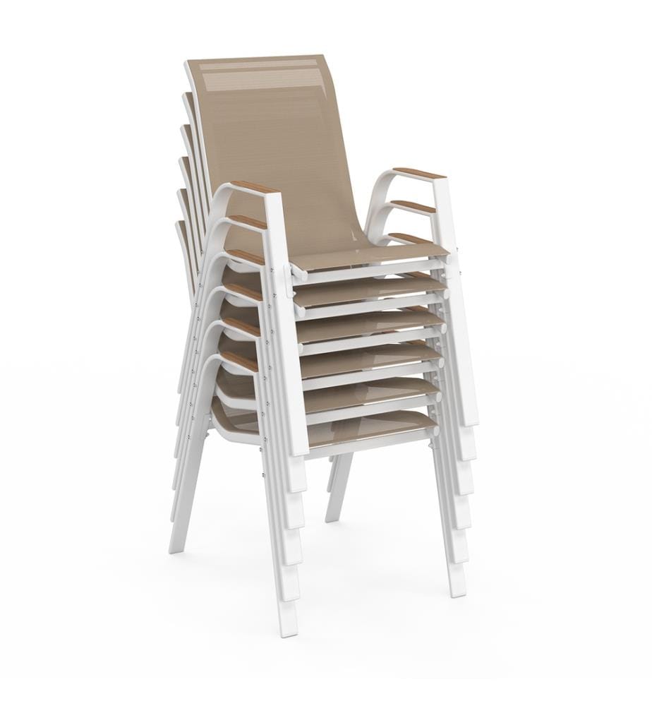 Ensemble repas extensible Timbia 12 places blanc verre trempé effet bois