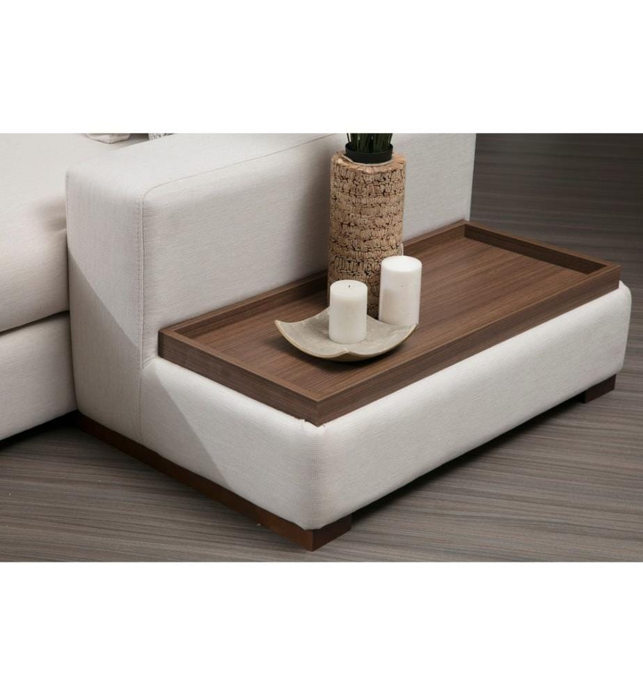 Divano angolare, beige, struttura in legno di faggio/truciolato, tessuto in poliestere